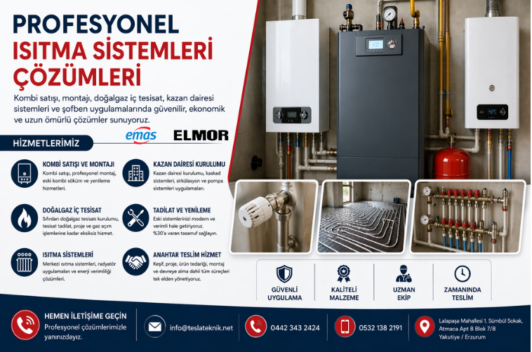 Kombi, Kazan, Şofben Satışı, Montajı ve Profesyonel Isıtma Sistemleri Çözümleri